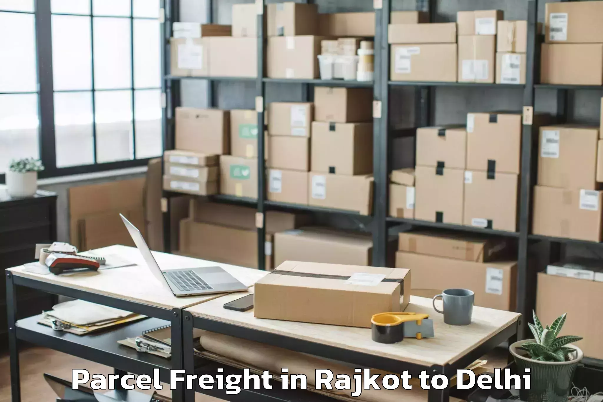 Top Rajkot to Ashok Vihar Parcel Freight Available